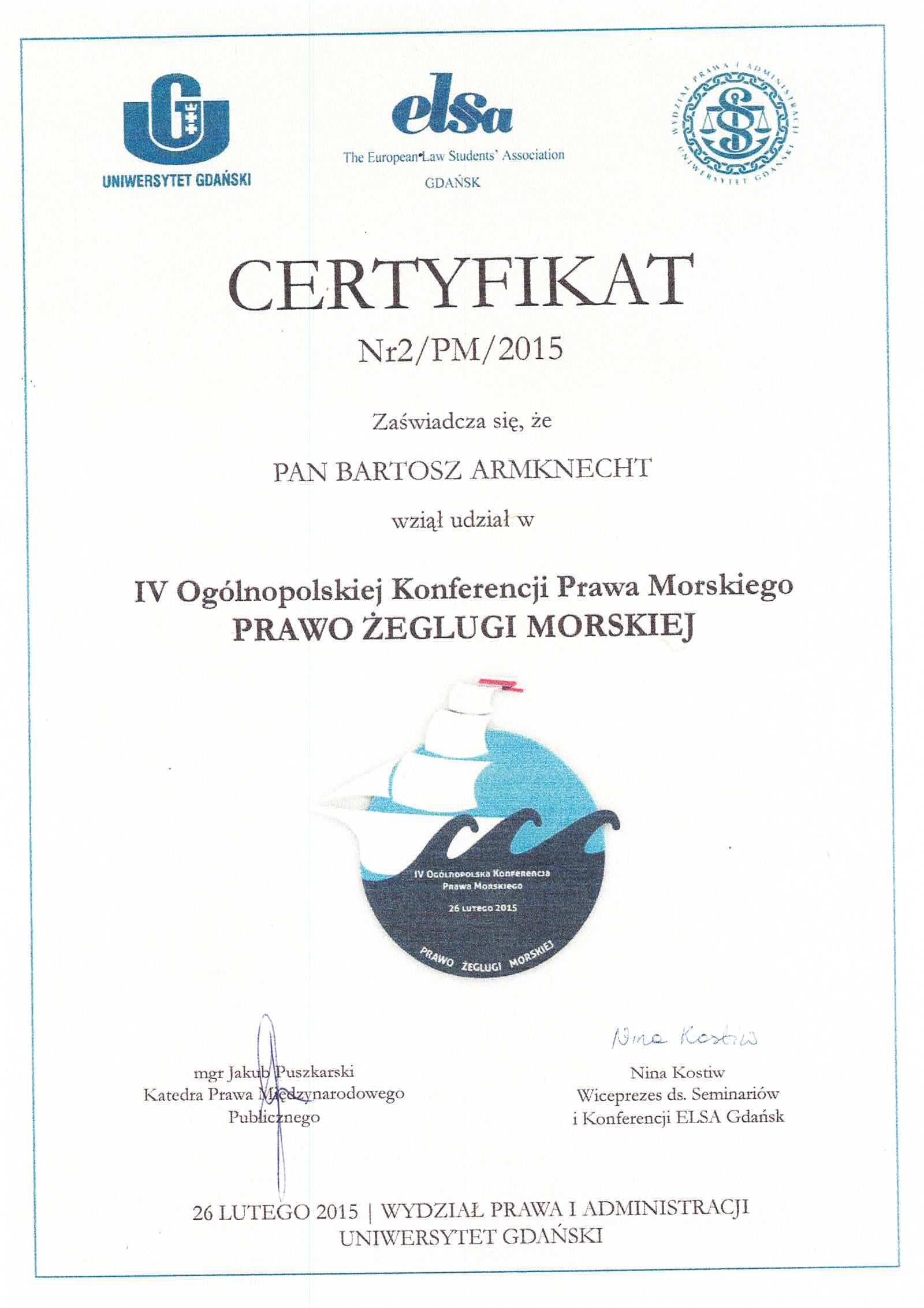 Kancelaria Prawna  w Gdyni ADVISER Armknecht & Partners attorneys-at-law | Prawo morskie / Maritime law 