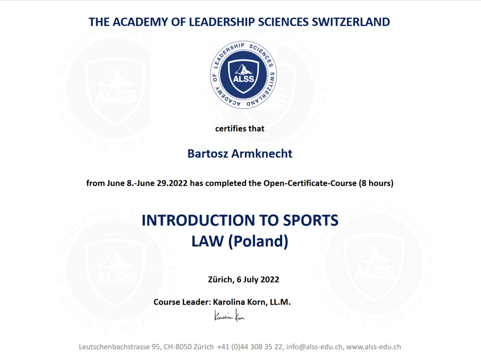 Kancelaria Prawna w Gdyni  ADVISER Armknecht & Partners attorneys-at-law | Prawo sportowe / Sports law 